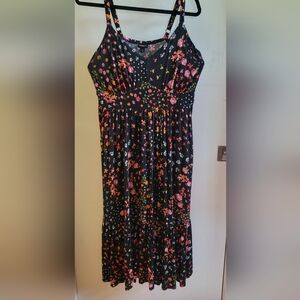 Torrid Midi Super Soft Tiered Dress Floral